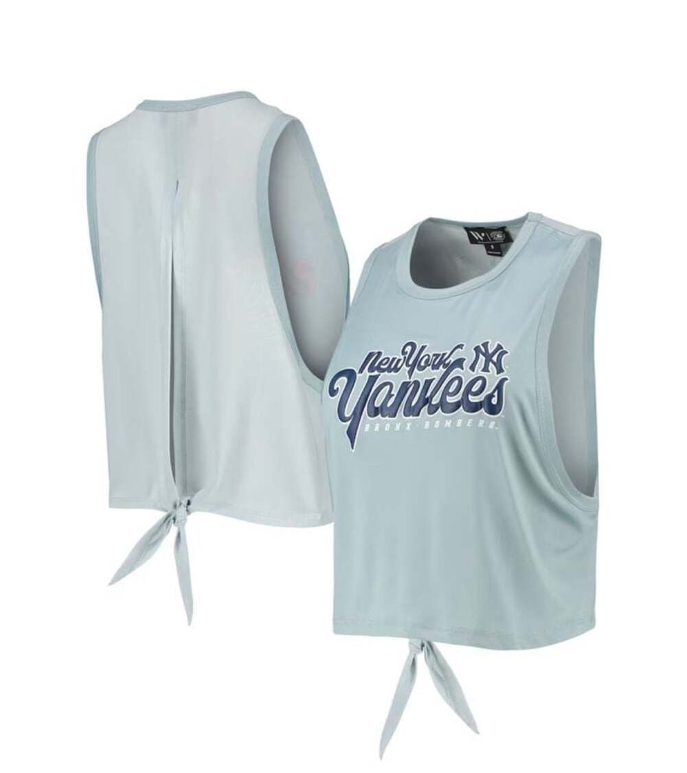 Wear by Erin Andrews New‎ York Yankees Open Back Tie Tank Top Blue Women Large